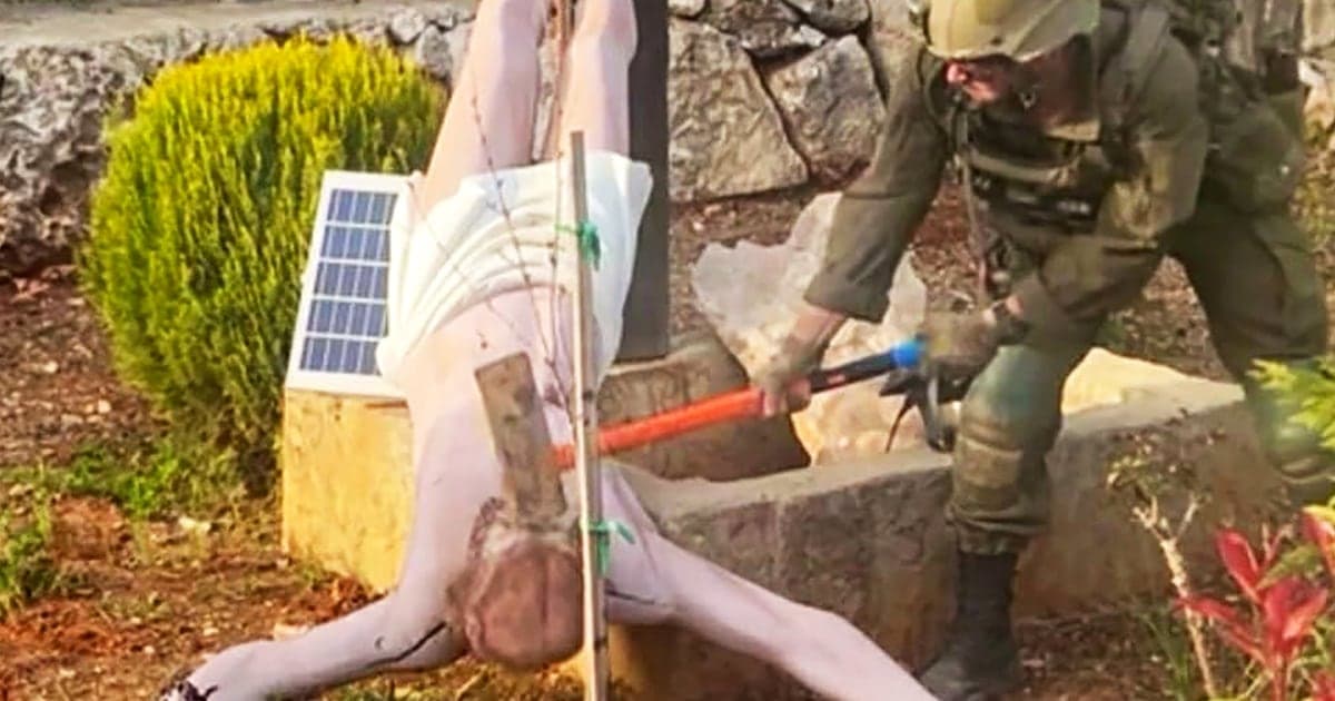 Soldier Smashes Statue